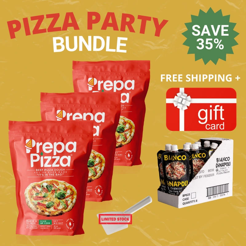 3 Prepa Pizza Dough Making Kits | DiNapoli Sauce Case | DoughMate Dough Knife Bundle Prepa Pizza