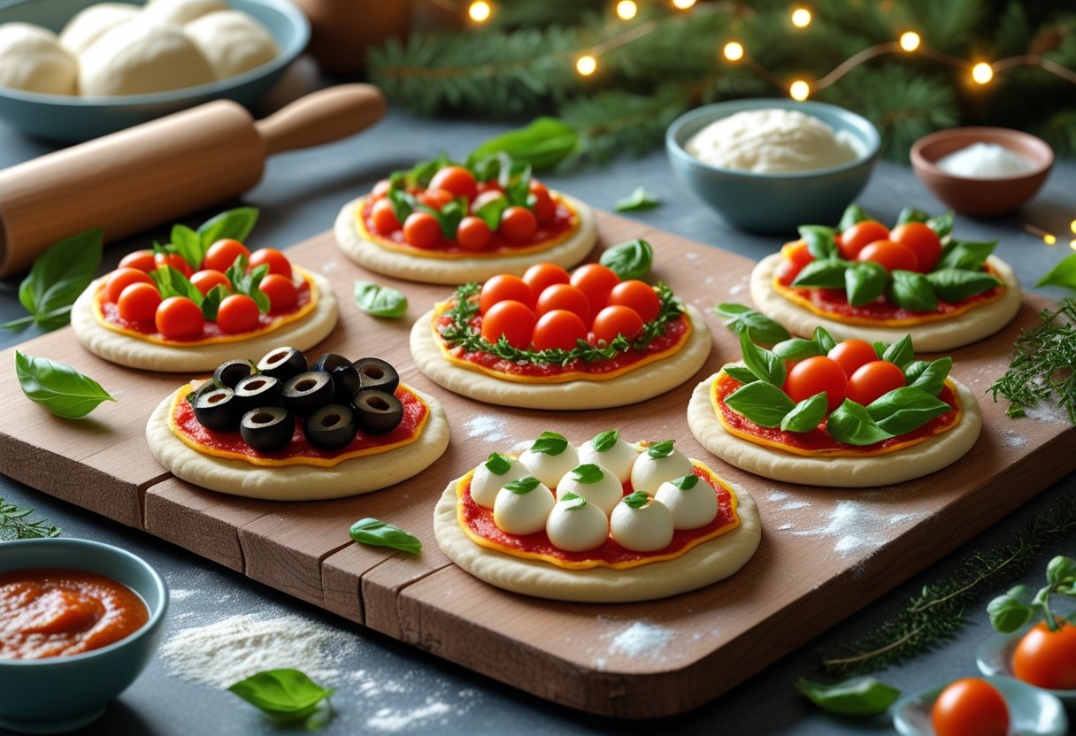 Easy Christmas Appetizer Pizzas With Premade Dough For Quick Holiday Entertaining