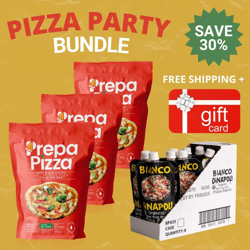 3 Prepa Pizza Dough Kit and 1 Case Bianco DiNapoli New York Style Pizza Sauce