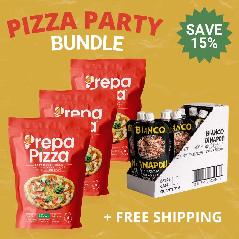 3 Prepa Pizza Dough Kit and 1 Case Bianco DiNapoli New York Style Pizza Sauce Prepa Pizza