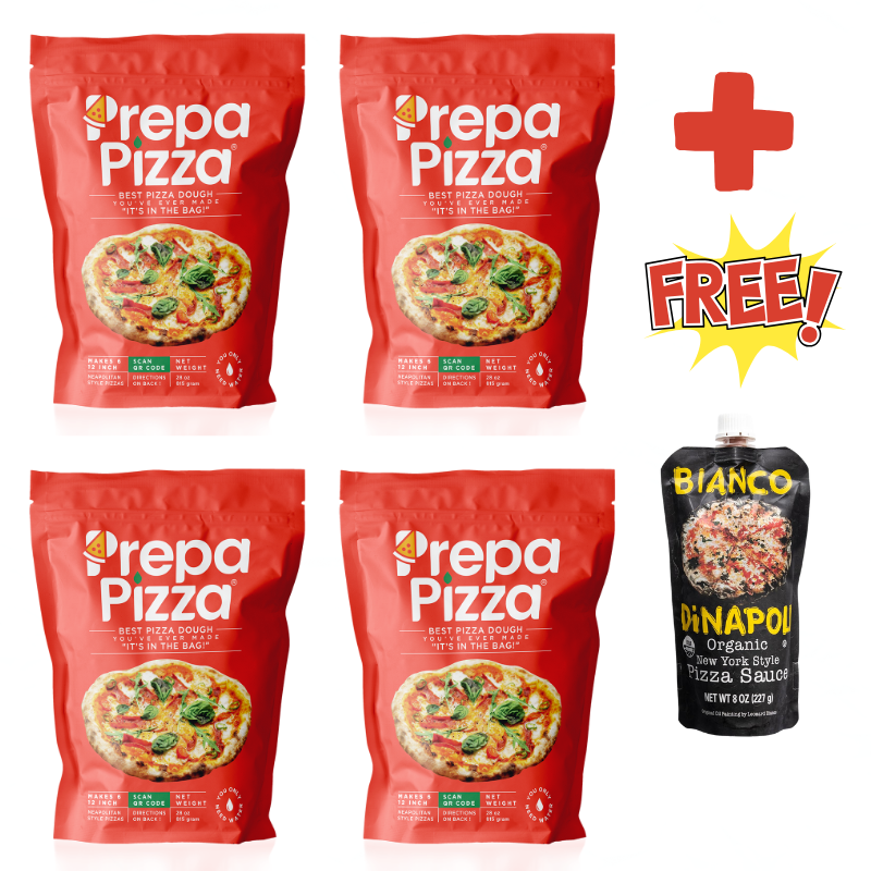 4 Prepa Pizza Dough Making Kits Plus Free Bianco DiNapoli Pizza Sauce Prepa Pizza