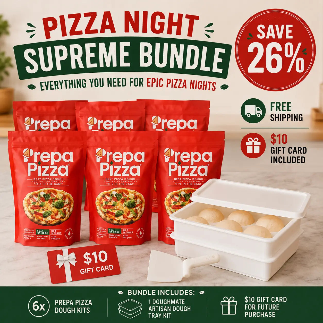 6 Prepa Pizza & DoughMate Bundle Prepa Pizza