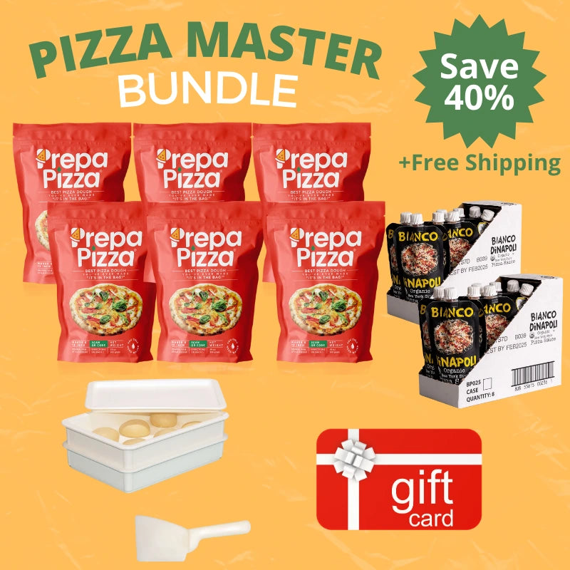 6 Prepa Pizza Dough Kits | 2 Cases Bianco DiNapoli Sauce | DoughMate Artisan Kit