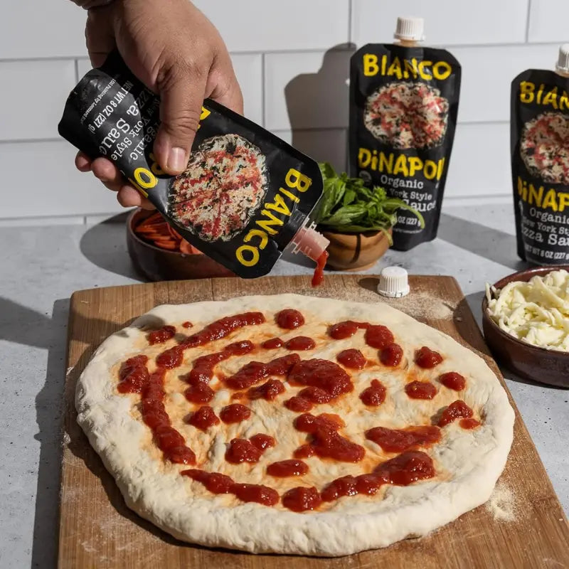 2 Prepa Pizza Dough Kits + 4 Bianco DiNapoli New York Style Organic Pizza Sauce Packets Prepa Pizza