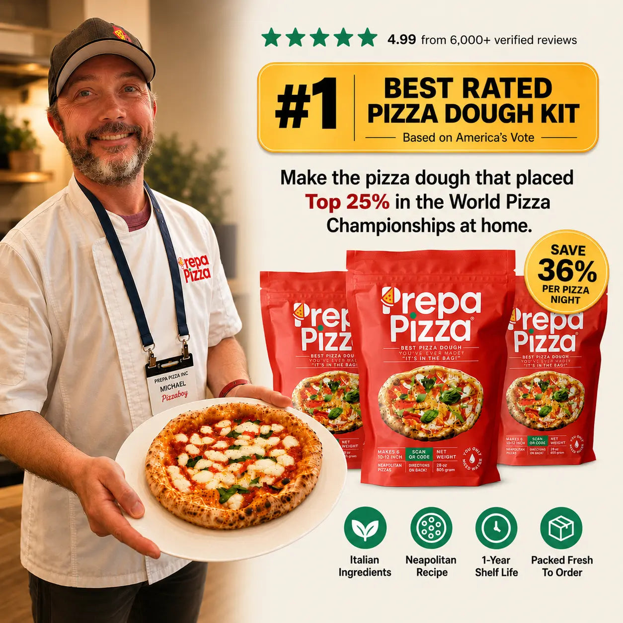 Prepa Pizza Dough Making Kits Prepa Pizza 30 Day - 3 Pizza Nights