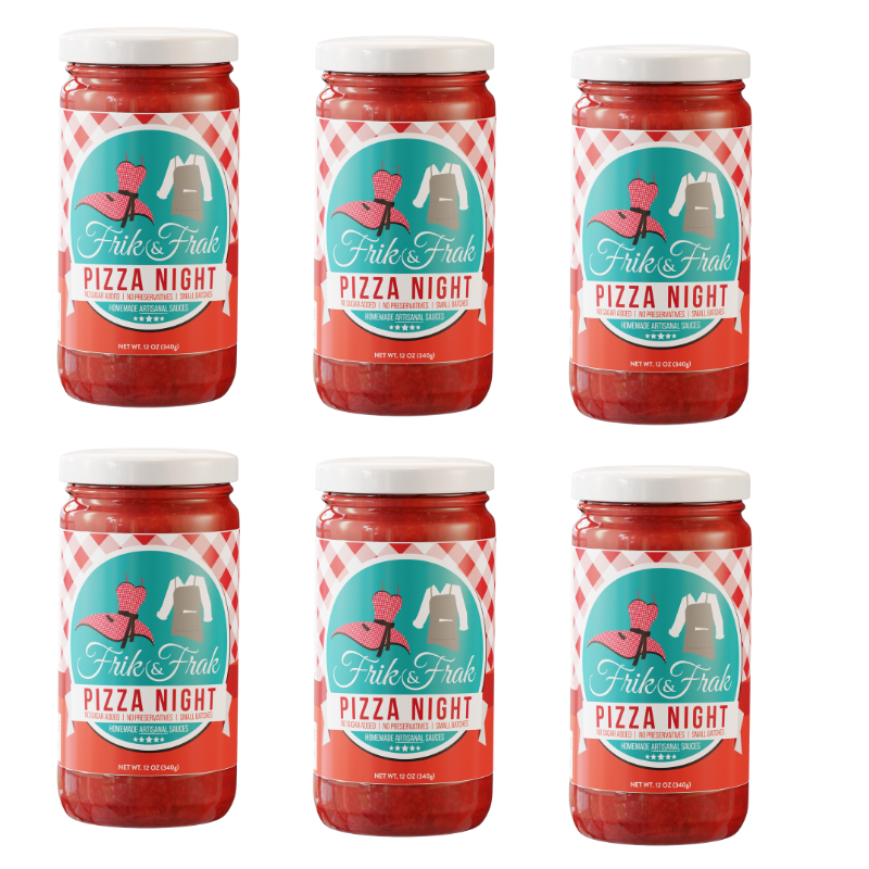 Frik and Frak Pizza Night Pizza Sauce 12oz - 6 Pack Pizza Sauce Frik and Frak Foods