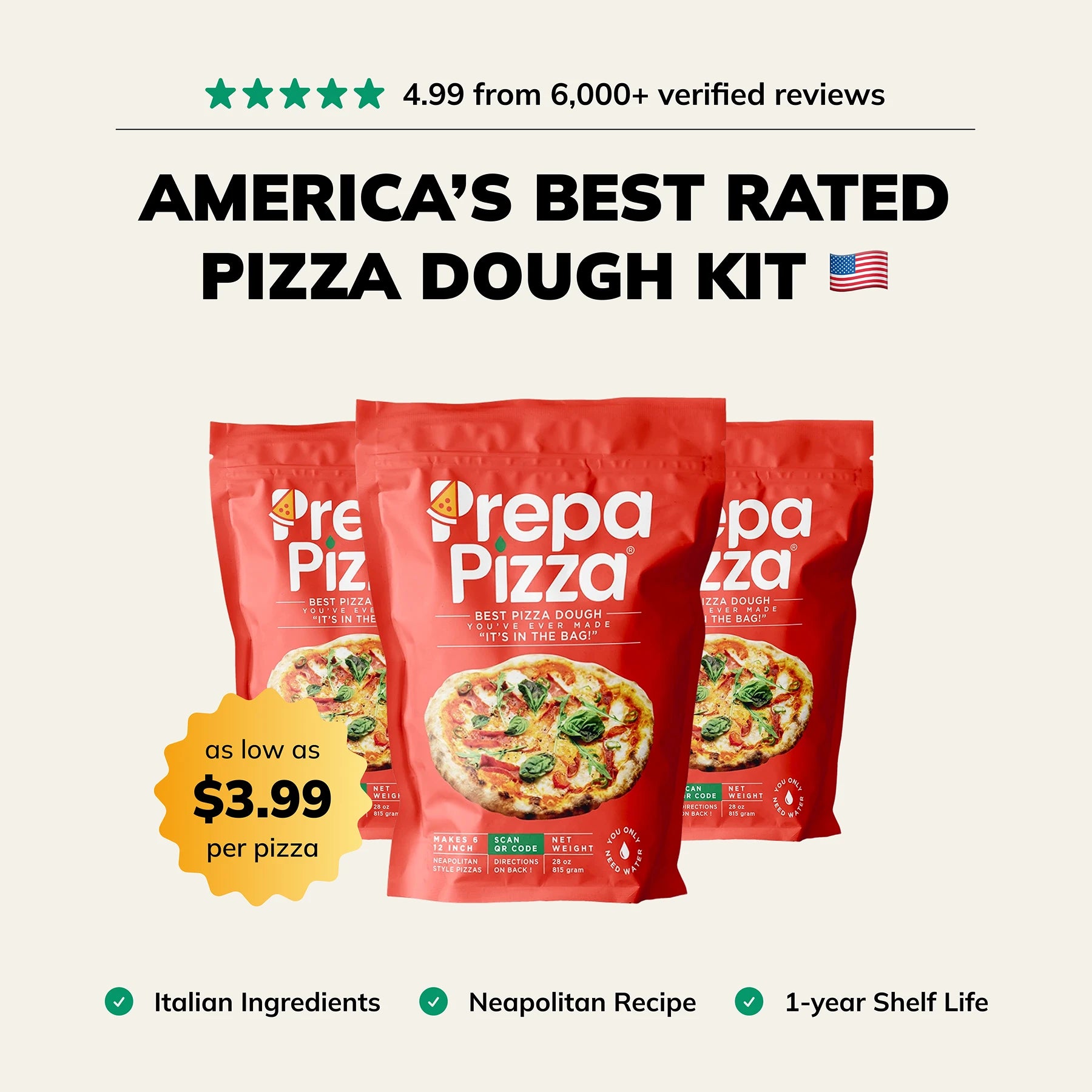 Prepa Pizza Dough Making Kit My Store 6 Pizzas